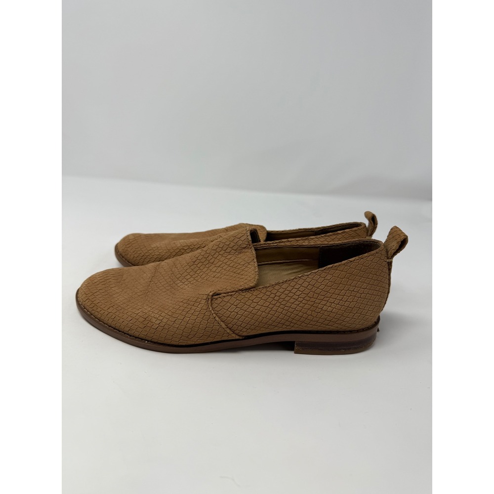 Franco Sarto Leather Loafers‎ Women's 6M Tan Brown Snake Print Slip On Shoes